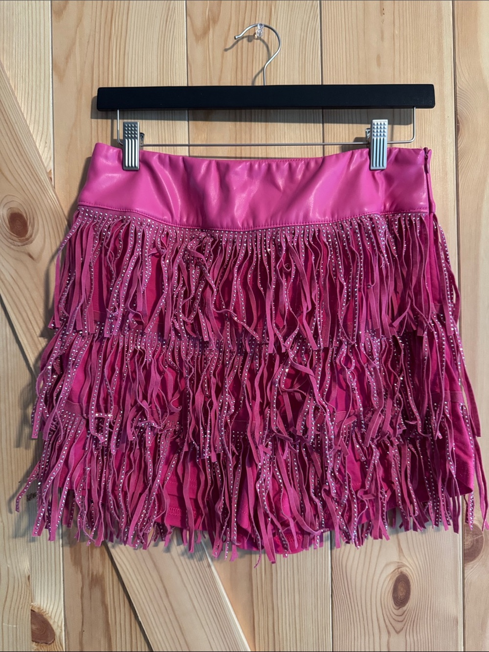 Hot Pink Fringe Mini Skort - Women's Concert Skirt